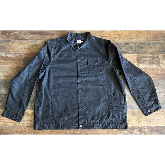 Flint And Tinder Flannel Lined Waxed Trucker Jacket Mens Size 4XL-Tall Coal - Picture 1 of 10
